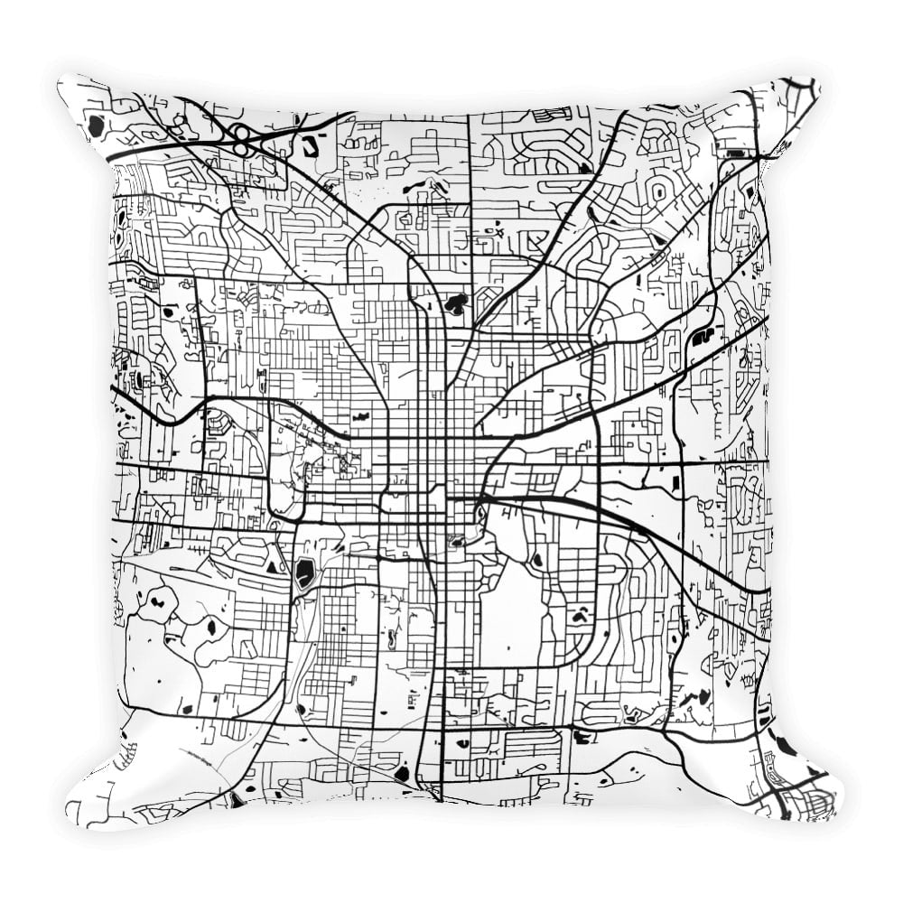 Tallahassee Map Pillow – Modern Map Art