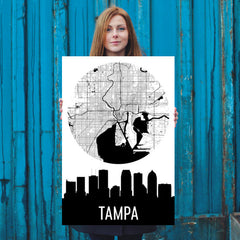 Tampa Skyline Silhouette Art Prints