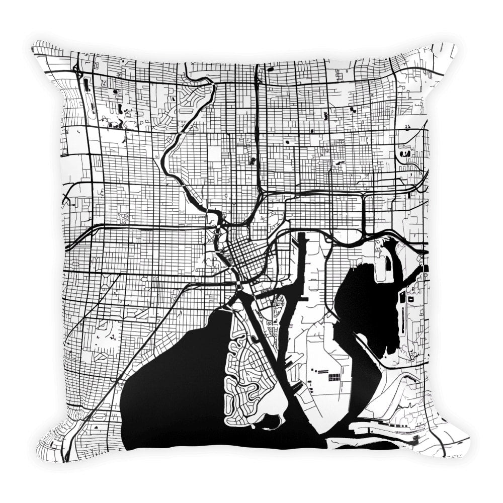 Tampa Map Pillow – Modern Map Art