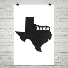 Texas Home State Map Art