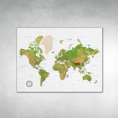 Personalized World Travel Map Tracker - Topographic