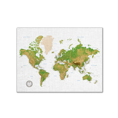 Personalized World Travel Map Tracker - Topographic