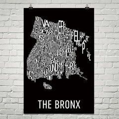 The Bronx Neighborhood Typography Prints – Modern Map Art