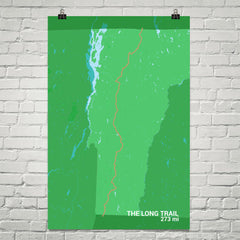 The Long Trail Map Art Prints