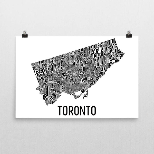Toronto Neighborhood Typography Prints – Modern Map Art