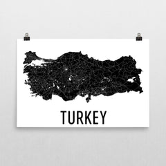 Turkey Wall Map Print - Modern Map Art