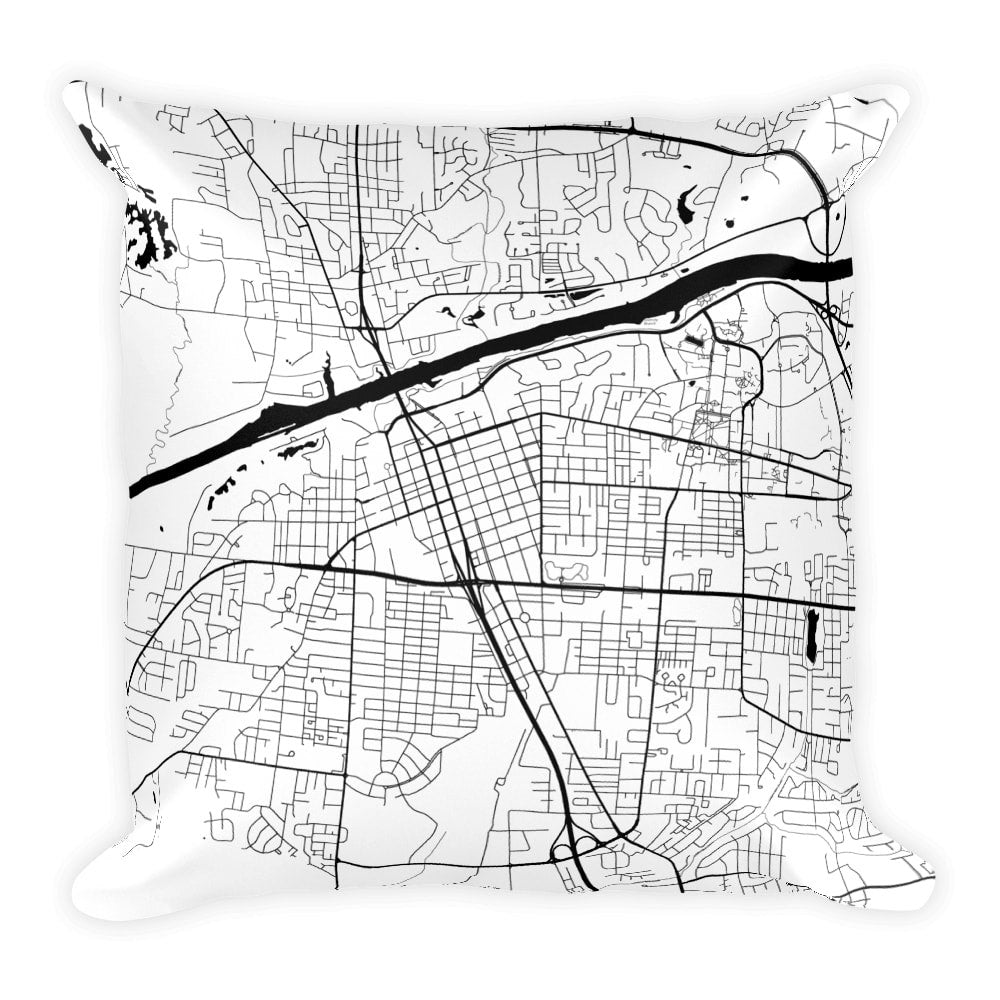 Tuscaloosa Map Pillow – Modern Map Art