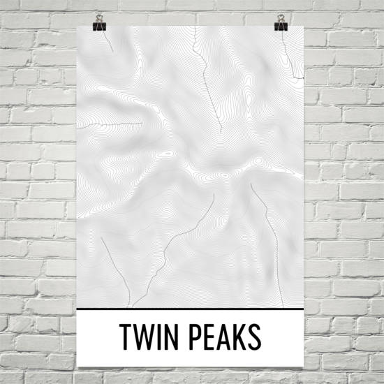 Twin Peaks Topographic Map Art