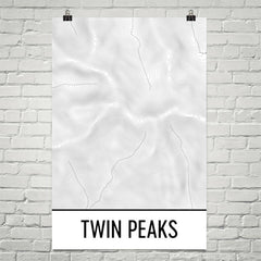 Twin Peaks Topographic Map Art
