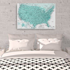 Watercolor United States Push Pin Map With 1,000 Pins