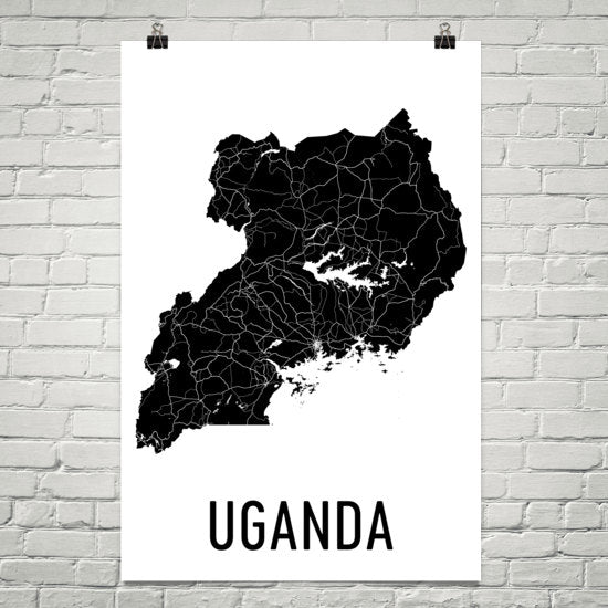 Uganda Wall Map Print - Modern Map Art