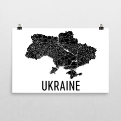 Ukraine Wall Map Print - Modern Map Art