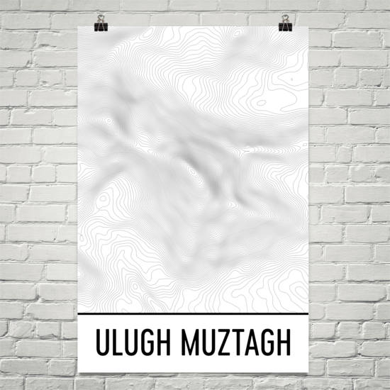 Ulugh Muztagh Topographic Map Art