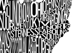United States of America Neighborhood Typography Prints – Modern Map Art