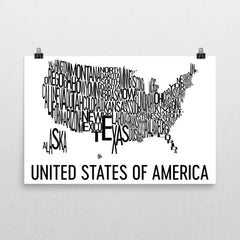 United States of America Neighborhood Typography Prints – Modern Map Art