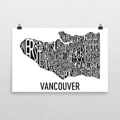 Vancouver Neighborhood Typography Prints – Modern Map Art