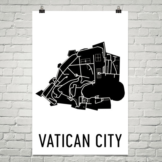Vatican Wall Map Print - Modern Map Art
