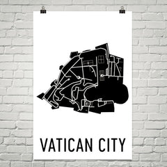 Vatican Wall Map Print - Modern Map Art