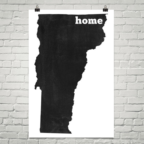 Vermont Home State Map Art