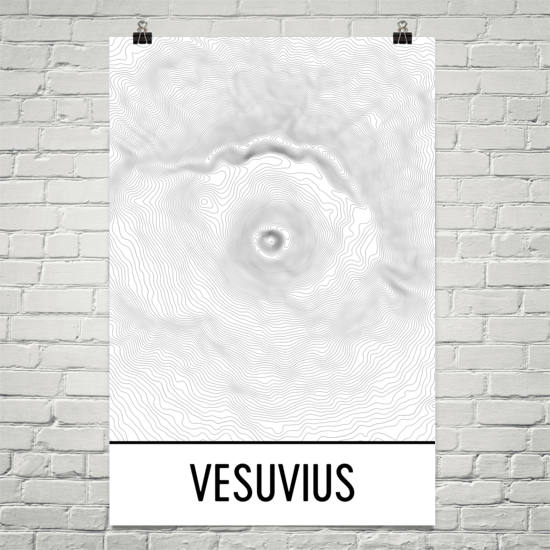Vesuvius Topographic Map Art
