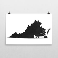 Virginia Home State Map Art