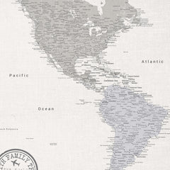 World Map Pushpin Board - White