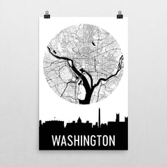 Washington DC Skyline Silhouette Art Prints