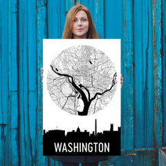 Washington DC Skyline Silhouette Art Prints