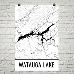 Watauga Lake TN Art and Maps