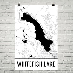Whitefish Lake MT Art and Maps