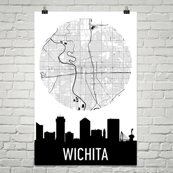 Wichita Skyline Silhouette Art Prints