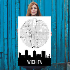 Wichita Skyline Silhouette Art Prints
