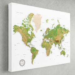 Personalized World Travel Map Tracker - Topographic