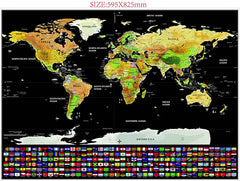 Scratch Off World Map - Great Gift For Travelers From Modern Map Art