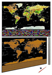Scratch Off World Map - Great Gift For Travelers From Modern Map Art