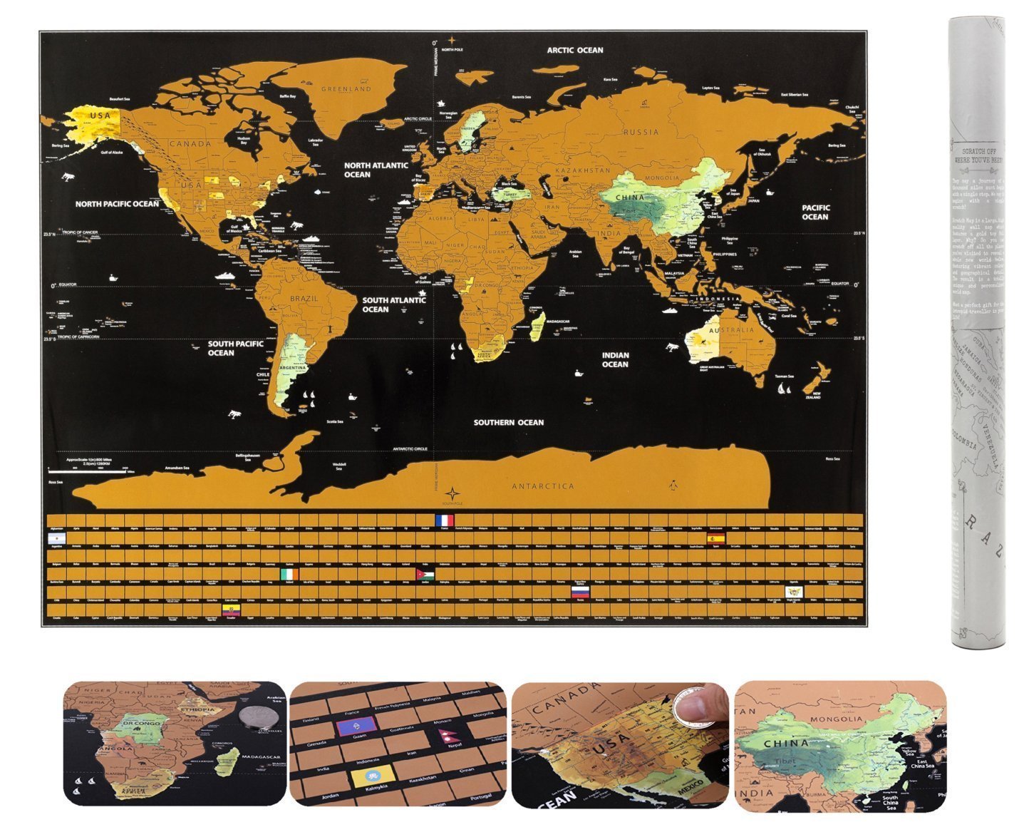 Scratch Off World Map – Travel Gift From Modern Map Art