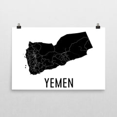 Yemen Wall Map Print - Modern Map Art