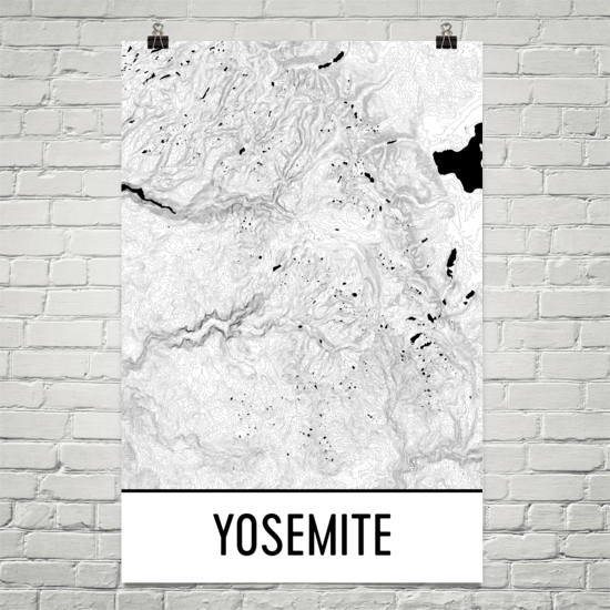 Yosemite Topographic Map Art