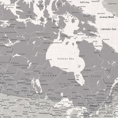 Canada Push Pin Map - White - With 1,000 Pins!