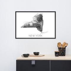 New York State Topographic Map Art