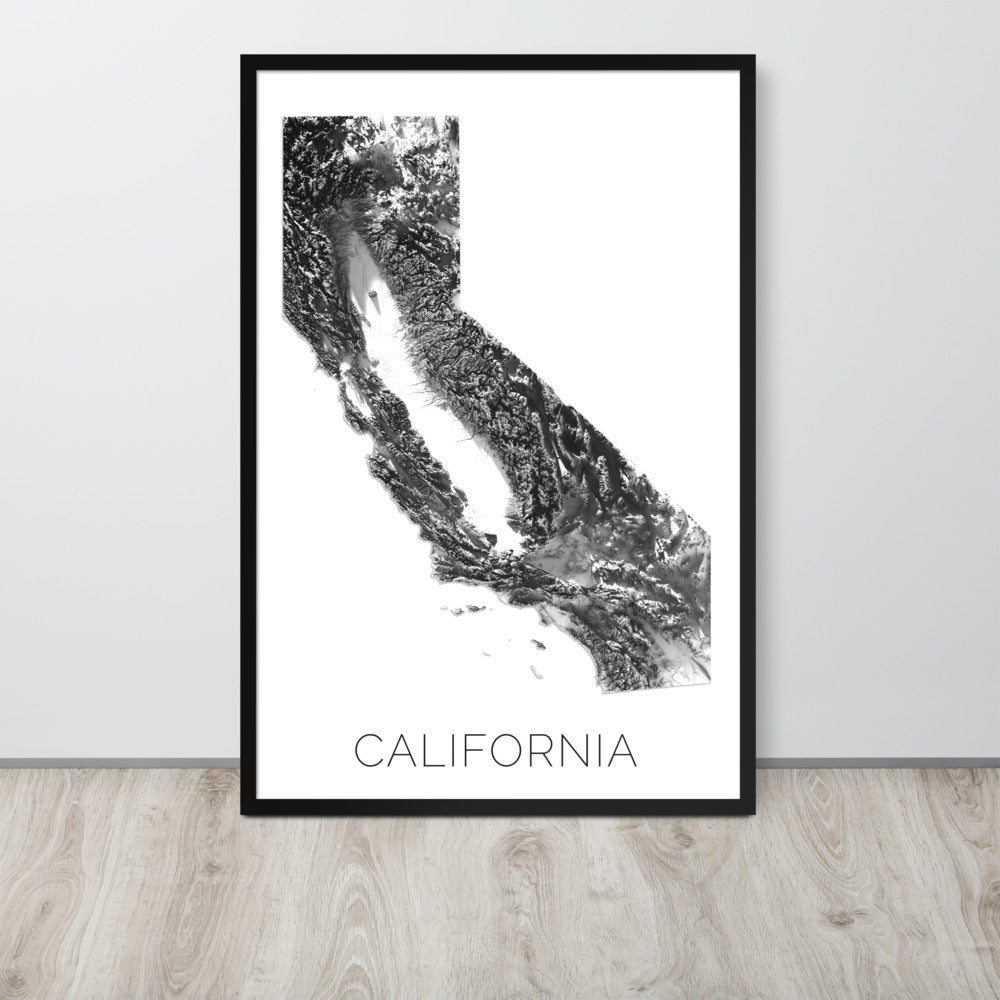 California State Topographic Map Art