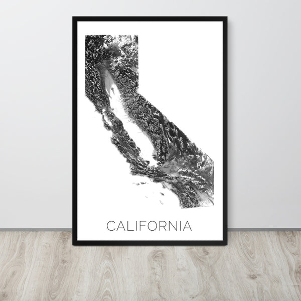 California State Topographic Map Art