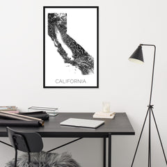 California State Topographic Map Art