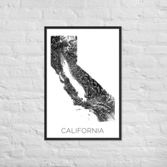 California State Topographic Map Art