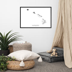 Hawaii State Topographic Map Art