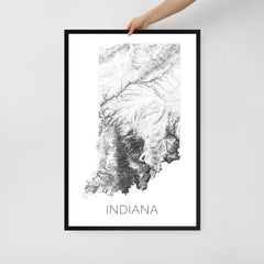 Indiana State Topographic Map Art