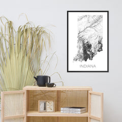 Indiana State Topographic Map Art