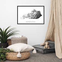 Kentucky State Topographic Map Art