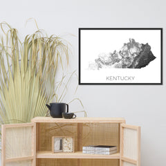 Kentucky State Topographic Map Art