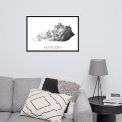 Kentucky State Topographic Map Art